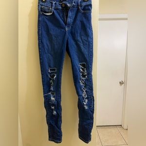 Dark blue denim jeans